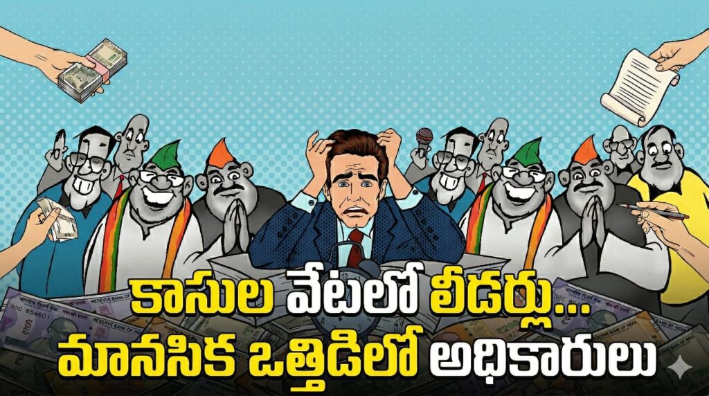 కాసుల వేటలో లీడర్లు,తీవ్ర మానసిక ఒత్తిడిలో అధికారులు!!
