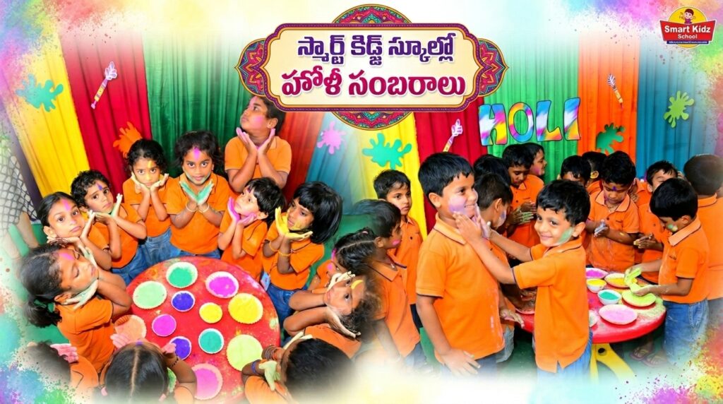 ఖమ్మం స్మార్ట్ కిడ్జ్ స్కూల్లో ఘనంగా “హోళీ” పండుగ సంబరాలు !!